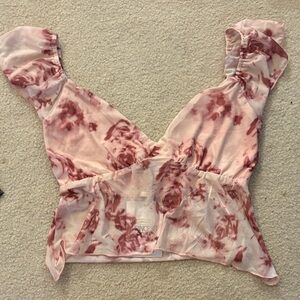 Princess Polly Pink Floral V-Neck Camisole